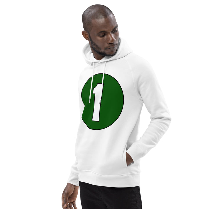 Unisex pullover hoodie: White on Hunter Green 1