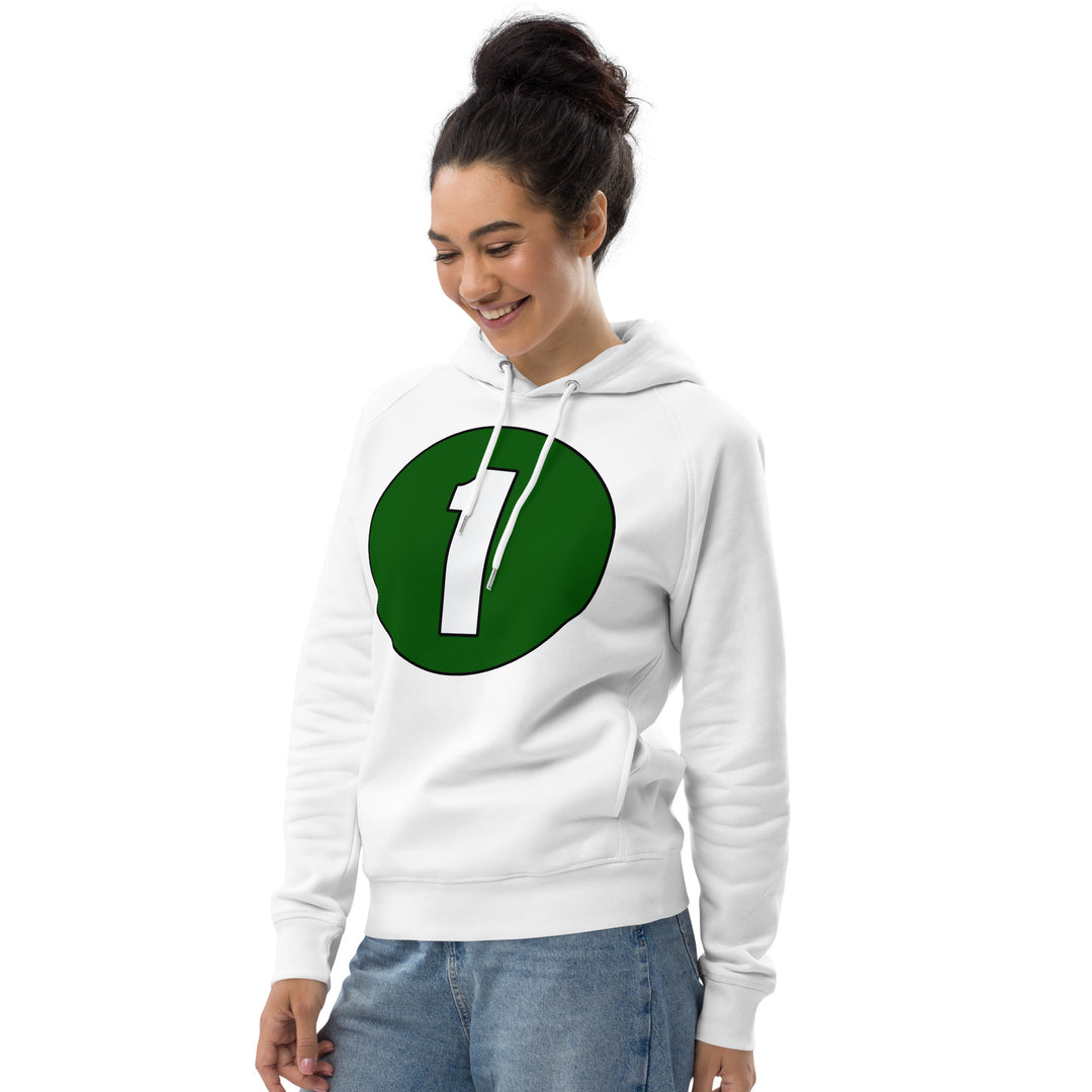 Unisex pullover hoodie: White on Hunter Green 1