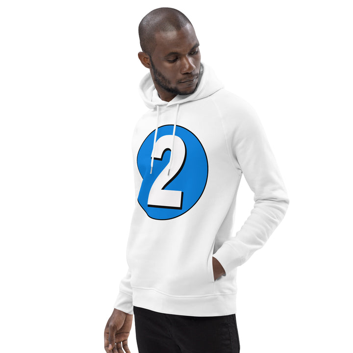 Unisex pullover hoodie: White on Blue 2