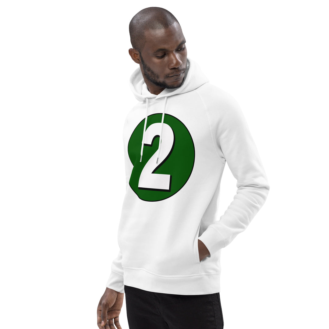 Unisex pullover hoodie: White on Hunter Green 2