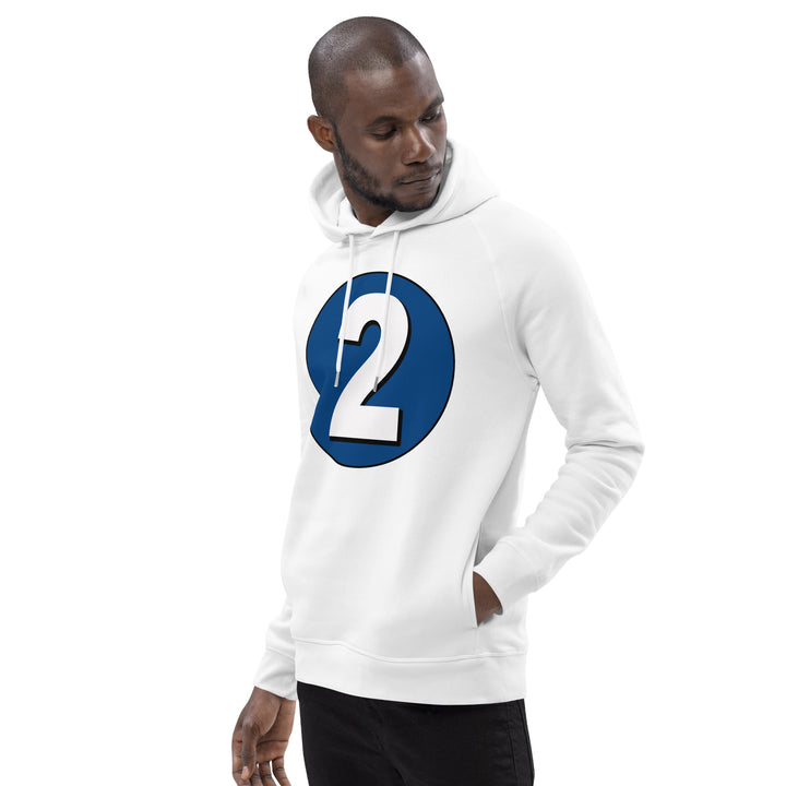 Unisex pullover hoodie: White on Navy Blue 2