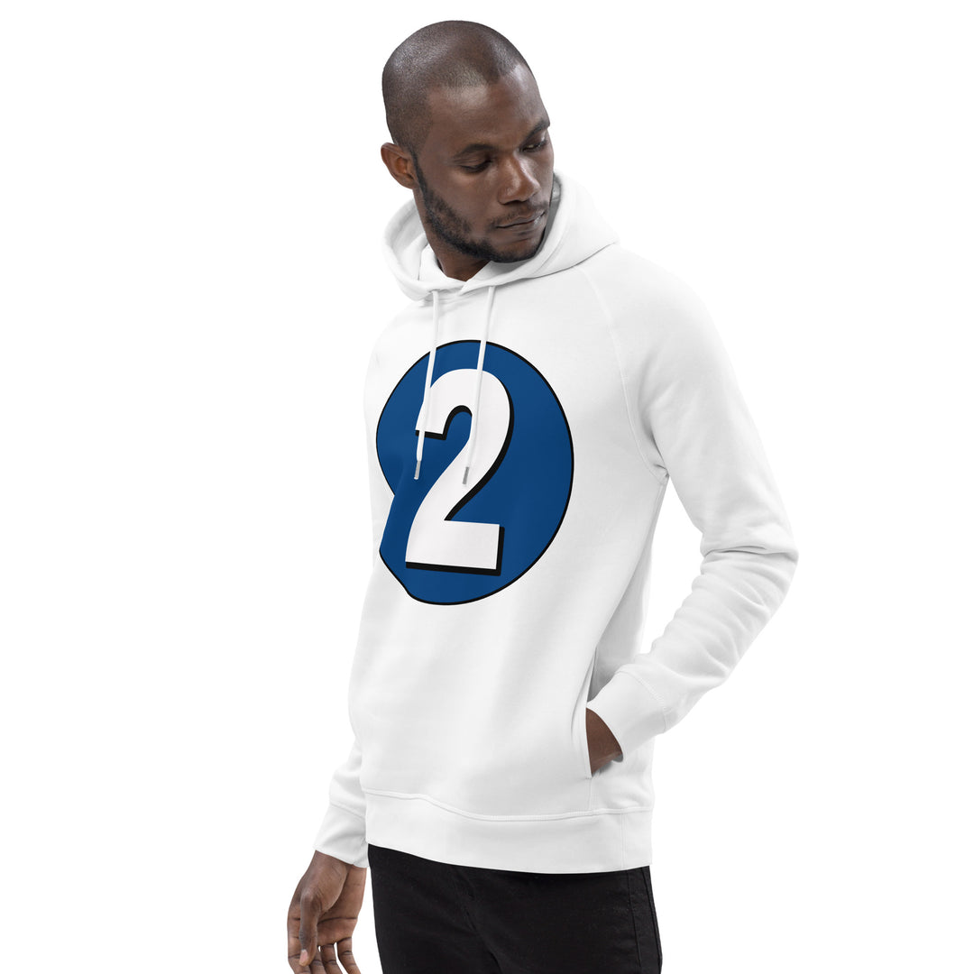 Unisex pullover hoodie: White on Navy Blue 2