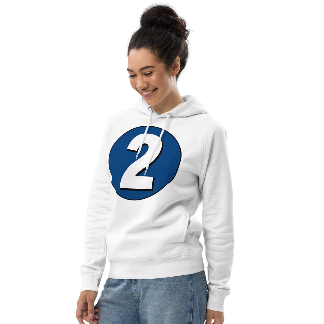 Unisex pullover hoodie: White on Navy Blue 2