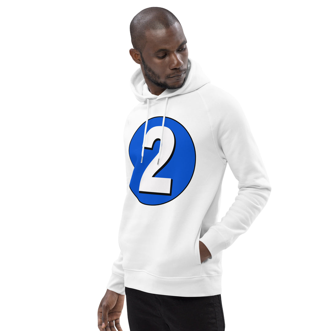 Unisex pullover hoodie: White on Periwinkle 2