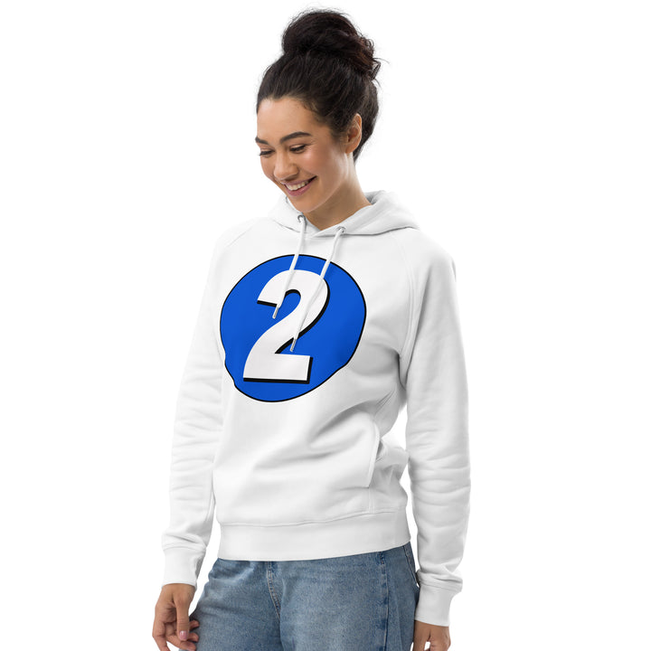 Unisex pullover hoodie: White on Periwinkle 2