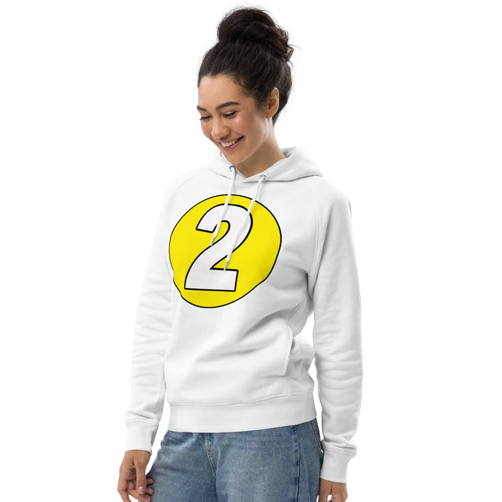 Unisex pullover hoodie: White on Yellow 2