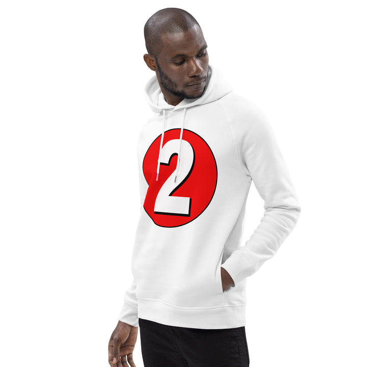 Unisex pullover hoodie: White on Red 2