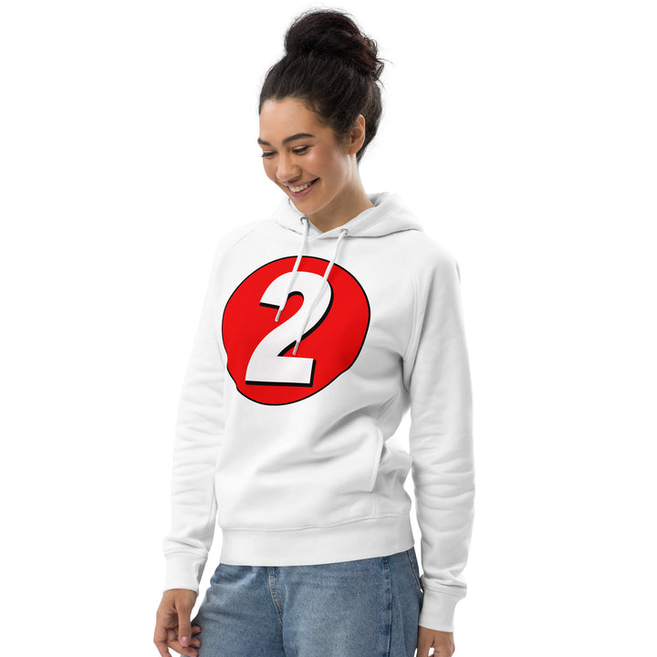 Unisex pullover hoodie: White on Red 2