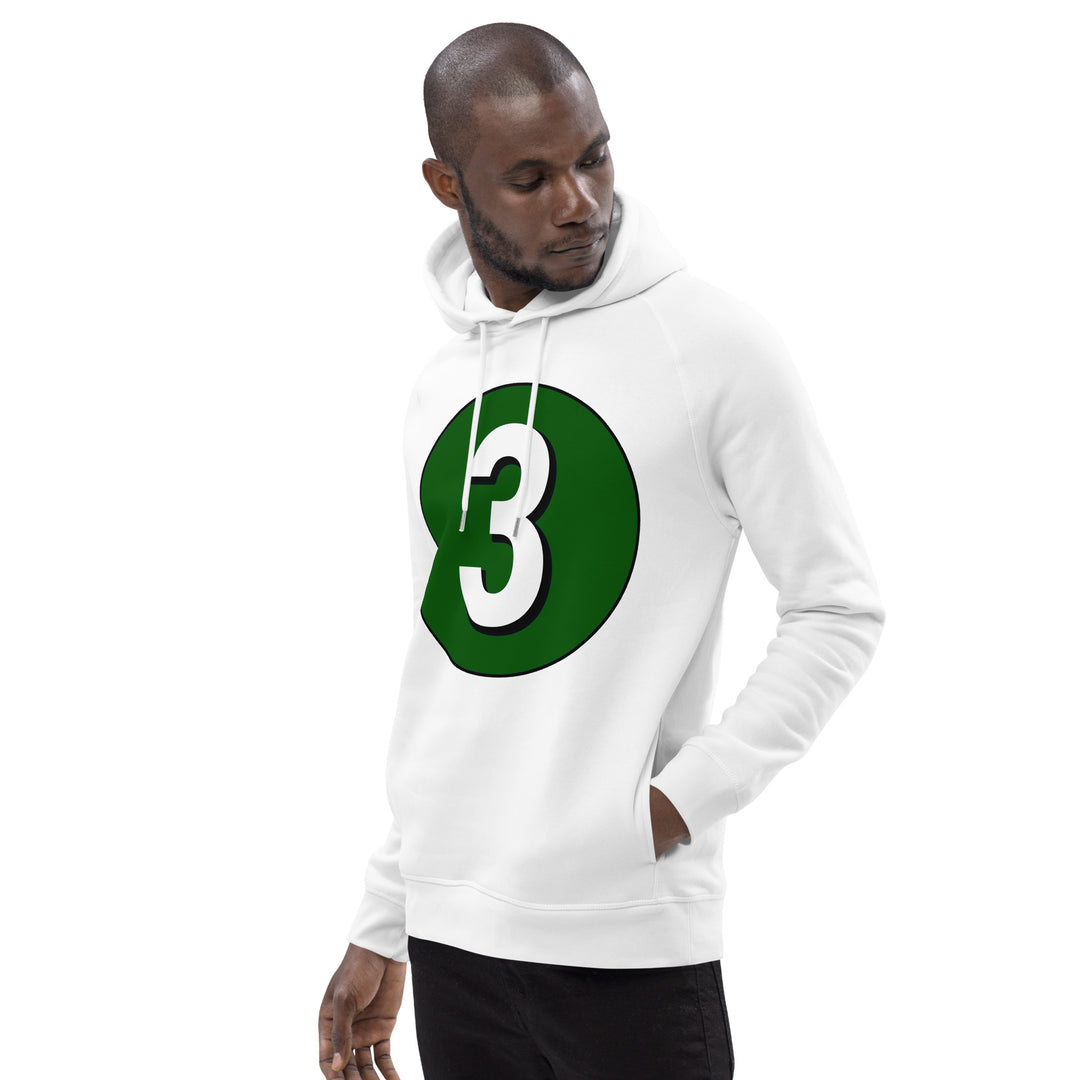 Unisex pullover hoodie: White on Hunter Green 3