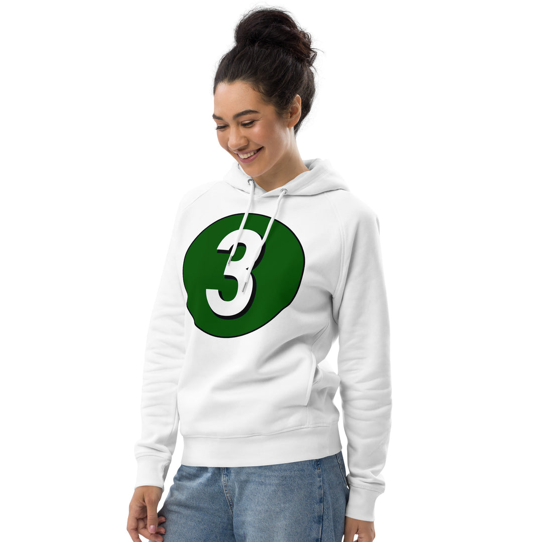 Unisex pullover hoodie: White on Hunter Green 3