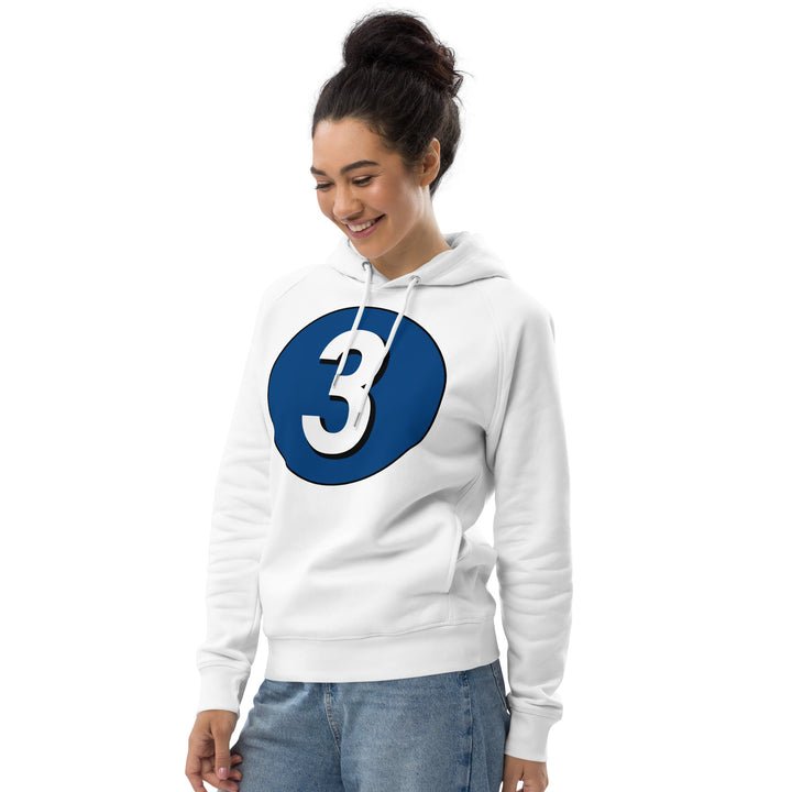 Unisex pullover hoodie: White on Navy Blue 3