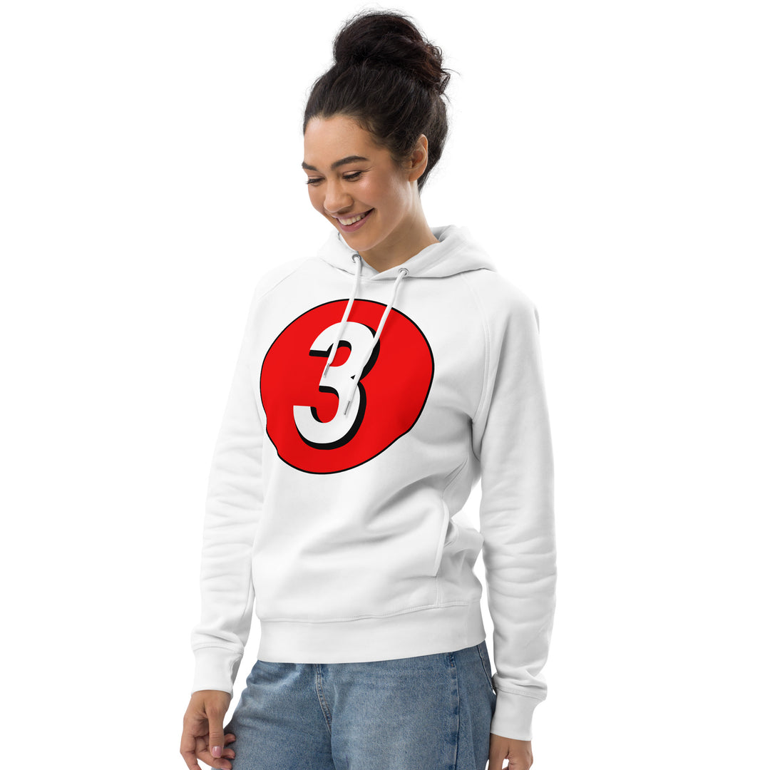 Unisex pullover hoodie: White on Red 3