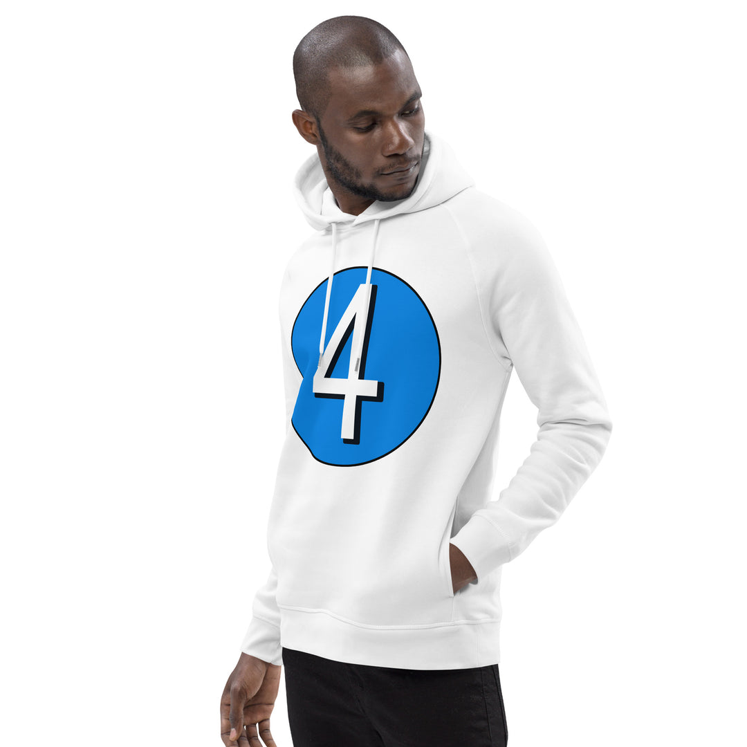 Unisex pullover hoodie: White on Blue 4