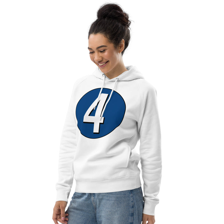 Unisex pullover hoodie: White on Navy Blue 4