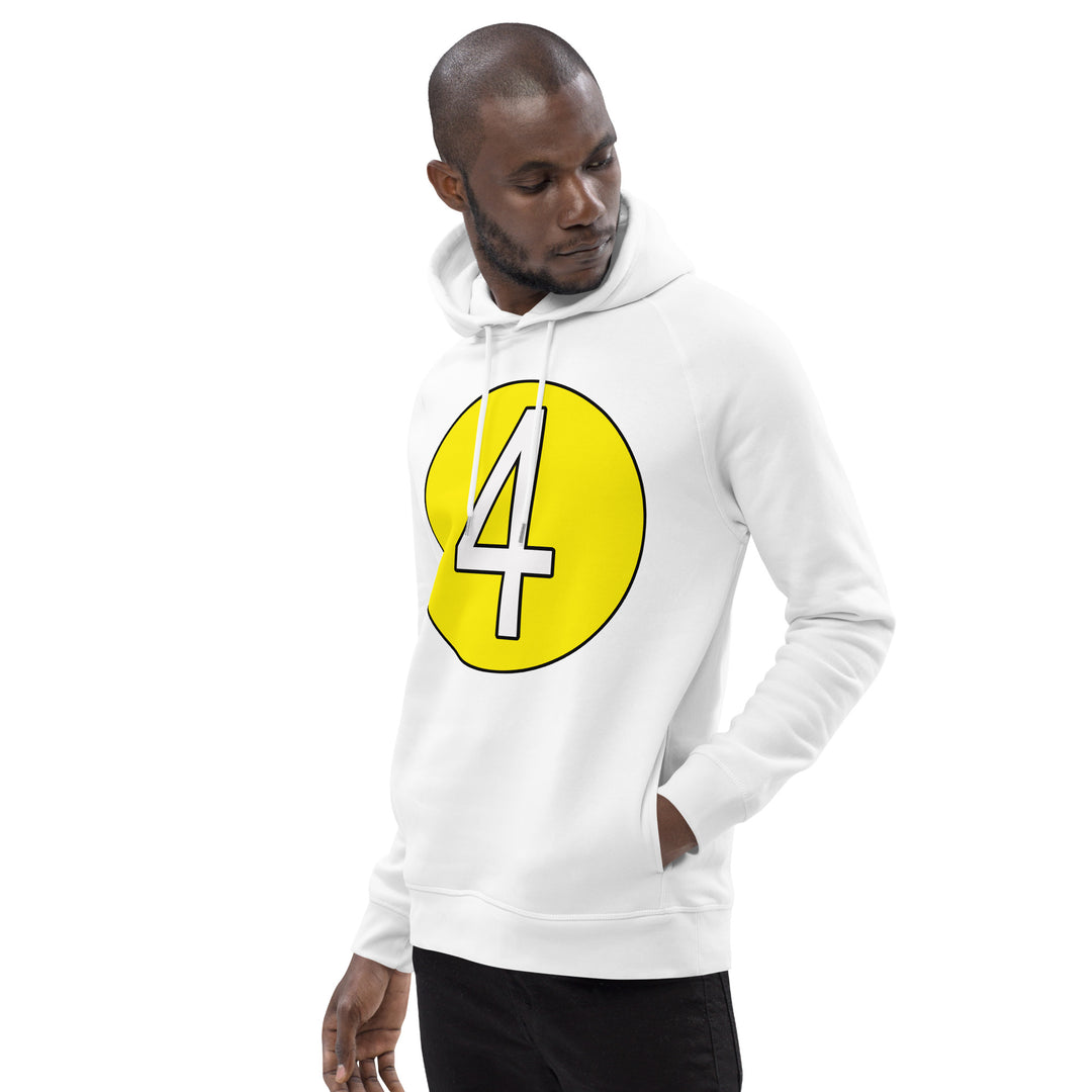 Unisex pullover hoodie: White on Yellow 4