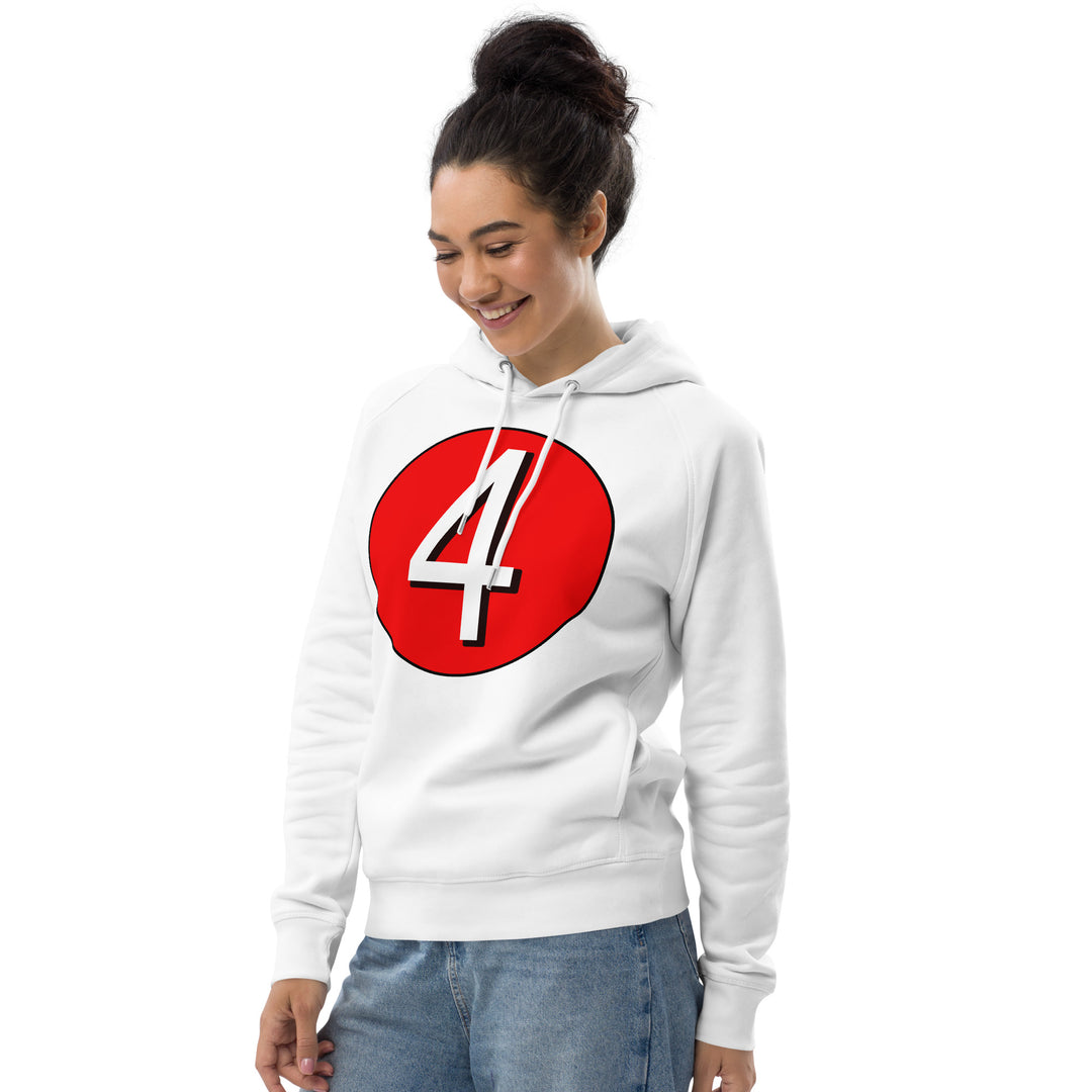 Unisex pullover hoodie: White on Red 4