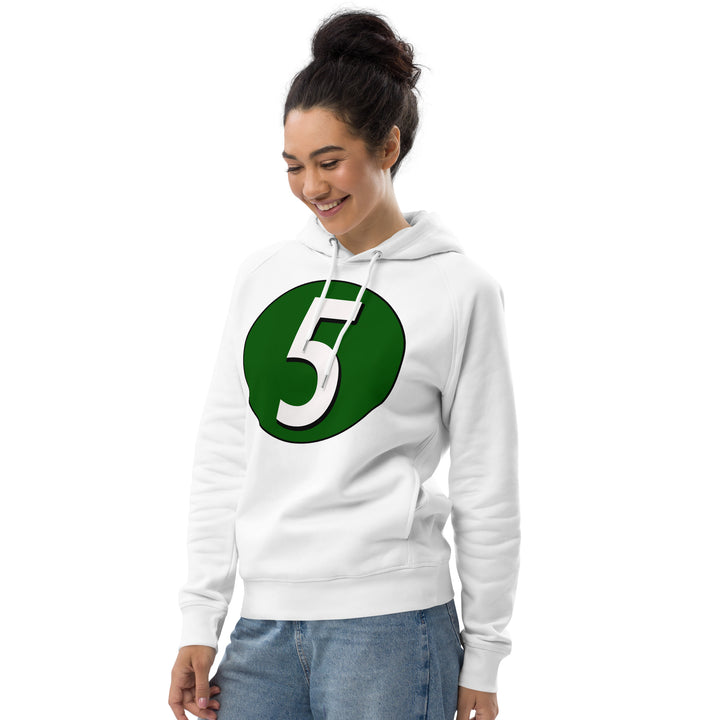 Unisex pullover hoodie: White on Hunter Green 5