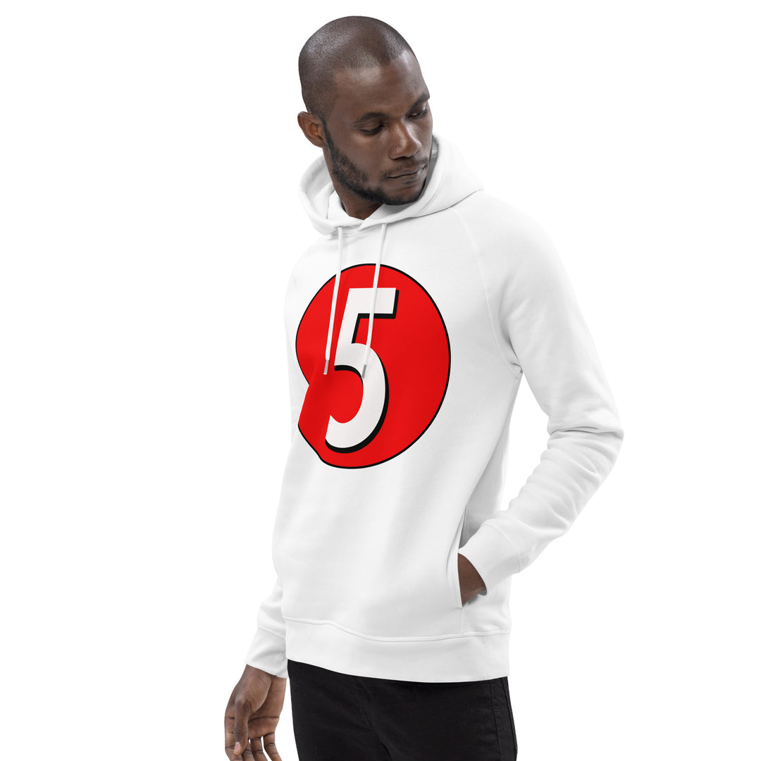 Unisex pullover hoodie: White on Red 5