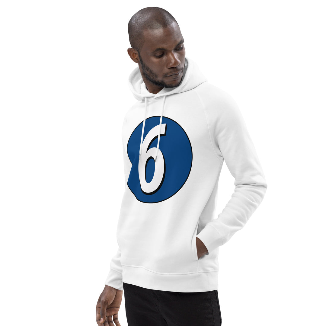 Unisex pullover hoodie: White on Navy Blue 6