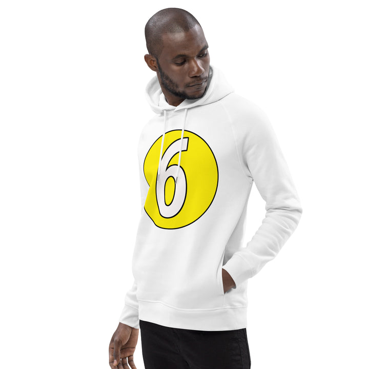 Unisex pullover hoodie: White on Yellow 6