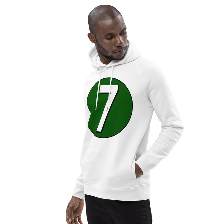 Unisex pullover hoodie: White on Hunter Green 7