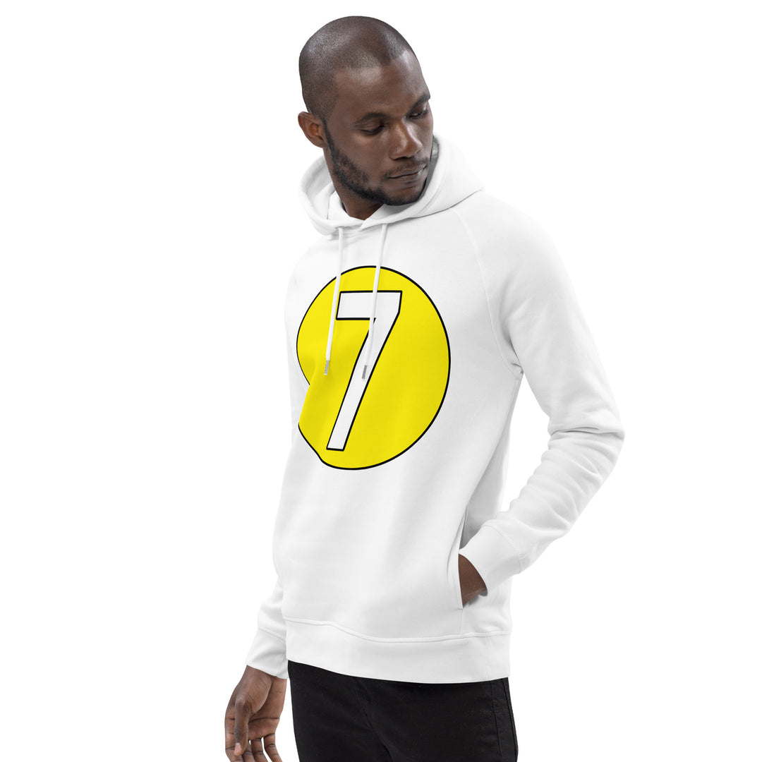 Unisex pullover hoodie: White on Yellow 7