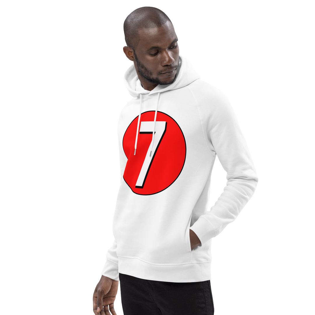 Unisex pullover hoodie: White on Red 7