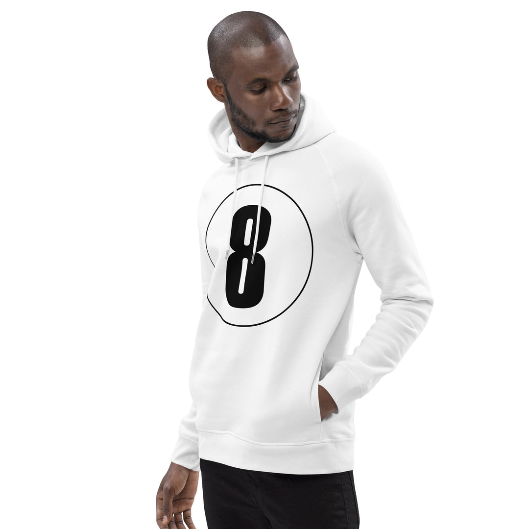 Unisex pullover hoodie: Black on White 8