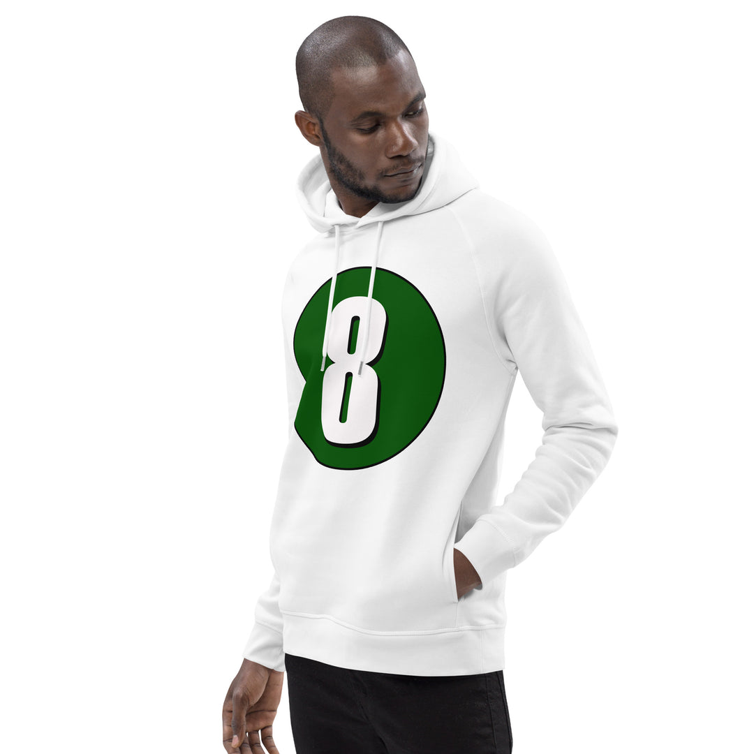 Unisex pullover hoodie: White on Hunter Green 8