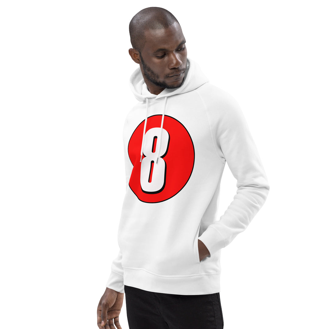 Unisex pullover hoodie: White on Red 8