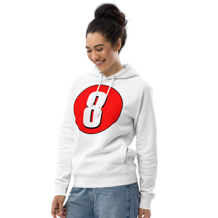 Unisex pullover hoodie: White on Red 8