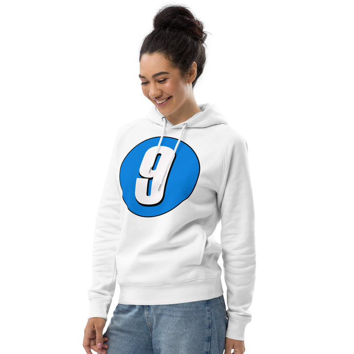 Unisex pullover hoodie: White on Blue 9