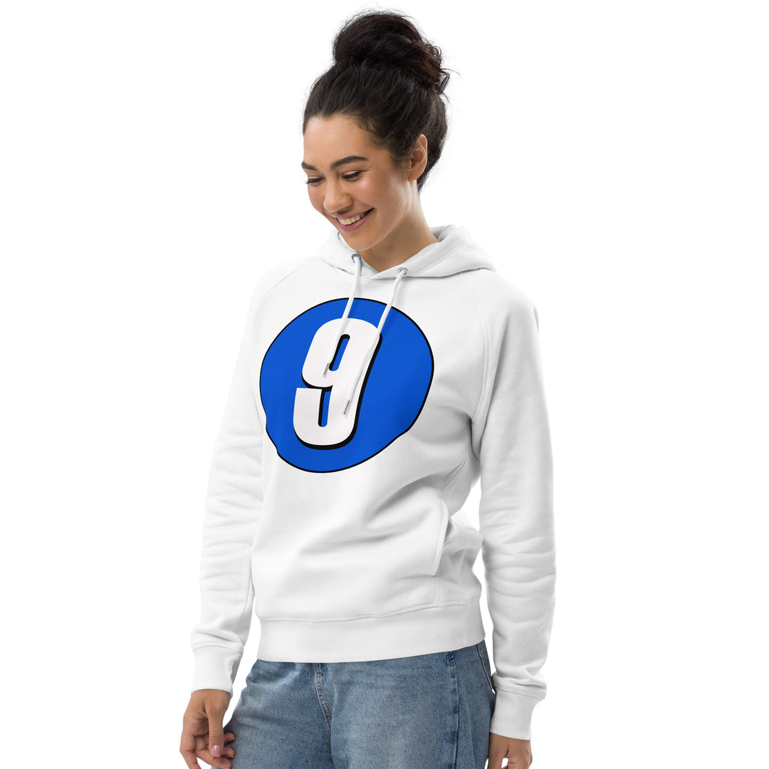 Unisex pullover hoodie: White on Periwinkle 9