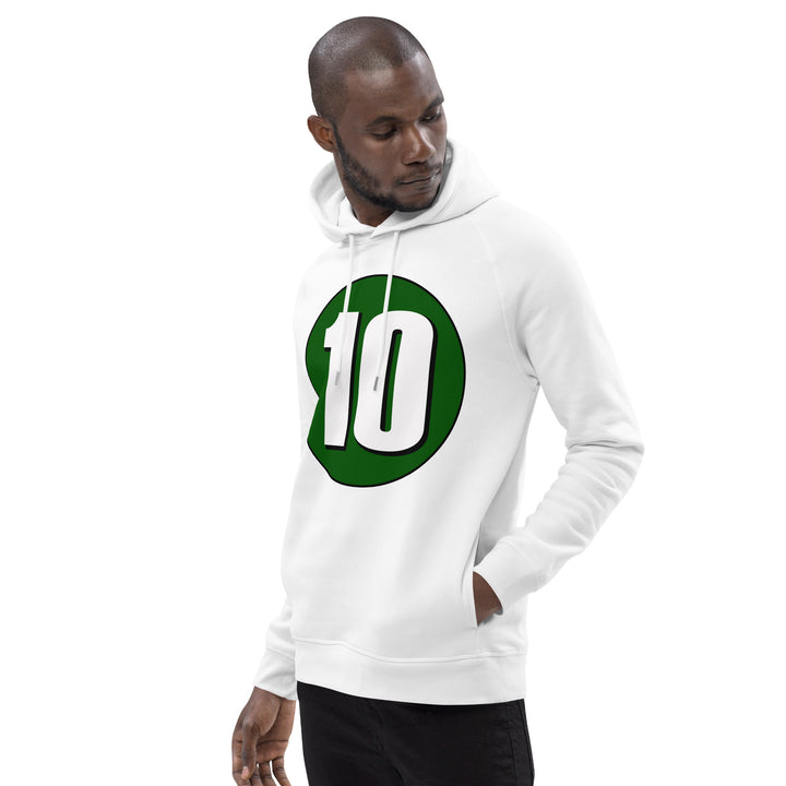 Unisex pullover hoodie: White on Hunter Green 10