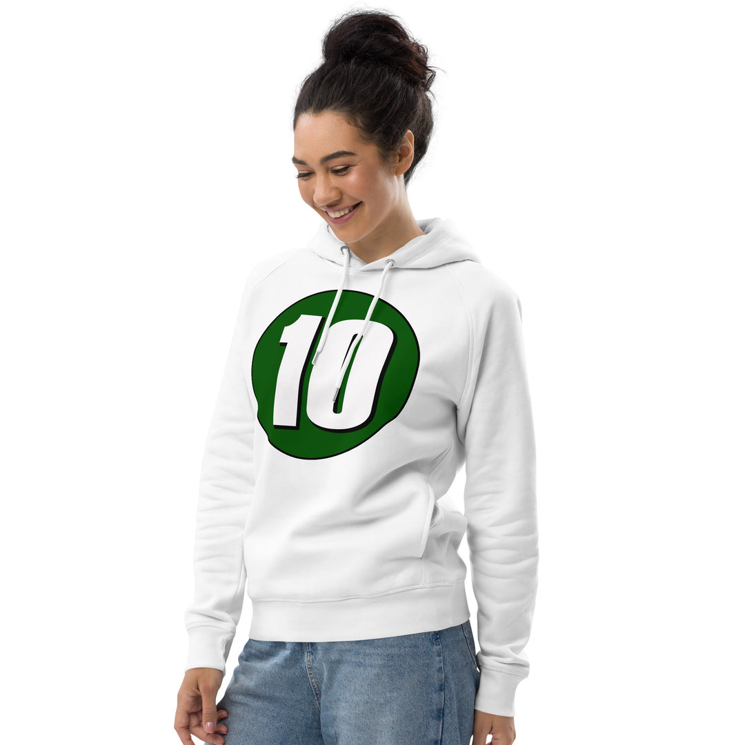 Unisex pullover hoodie: White on Hunter Green 10