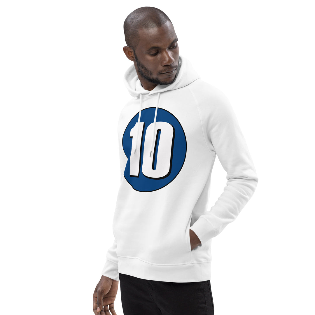 Unisex pullover hoodie: White on Navy Blue 10