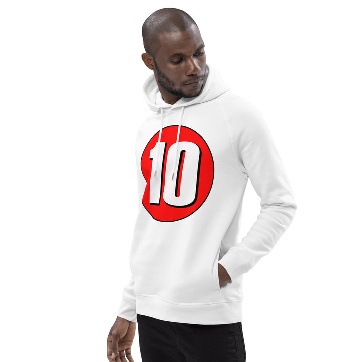 Unisex pullover hoodie: White on Red 10