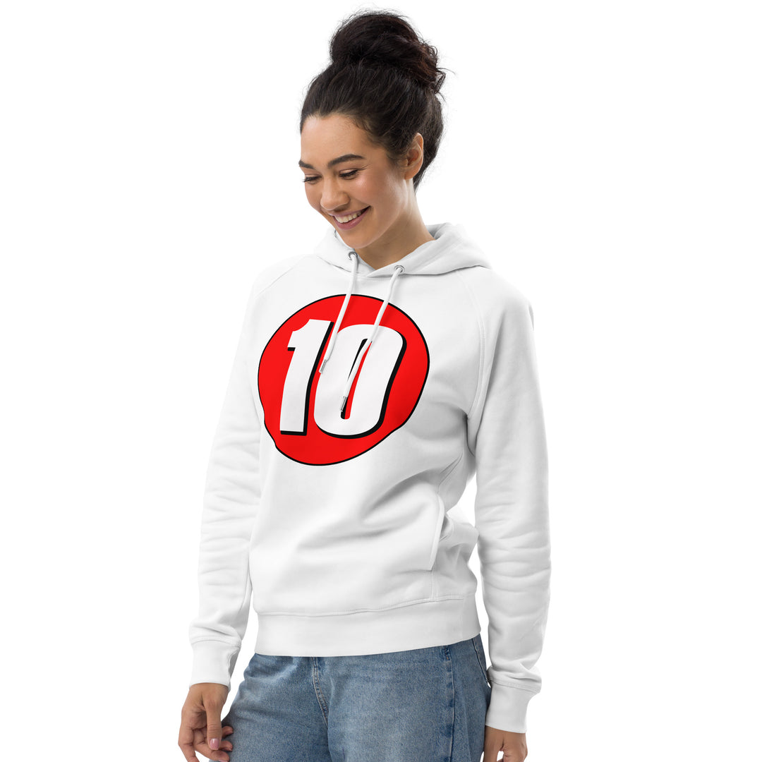 Unisex pullover hoodie: White on Red 10