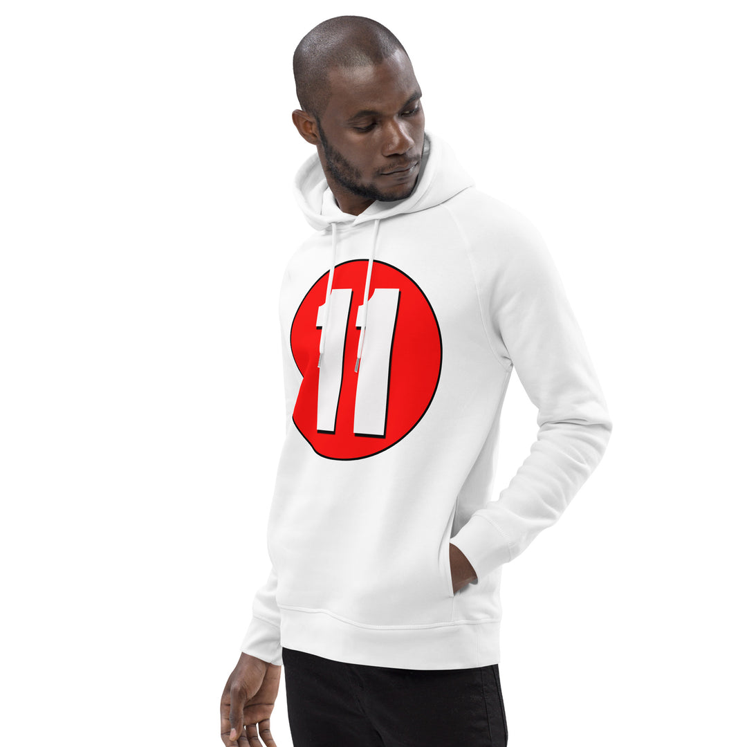 Unisex pullover hoodie: White on Red 11