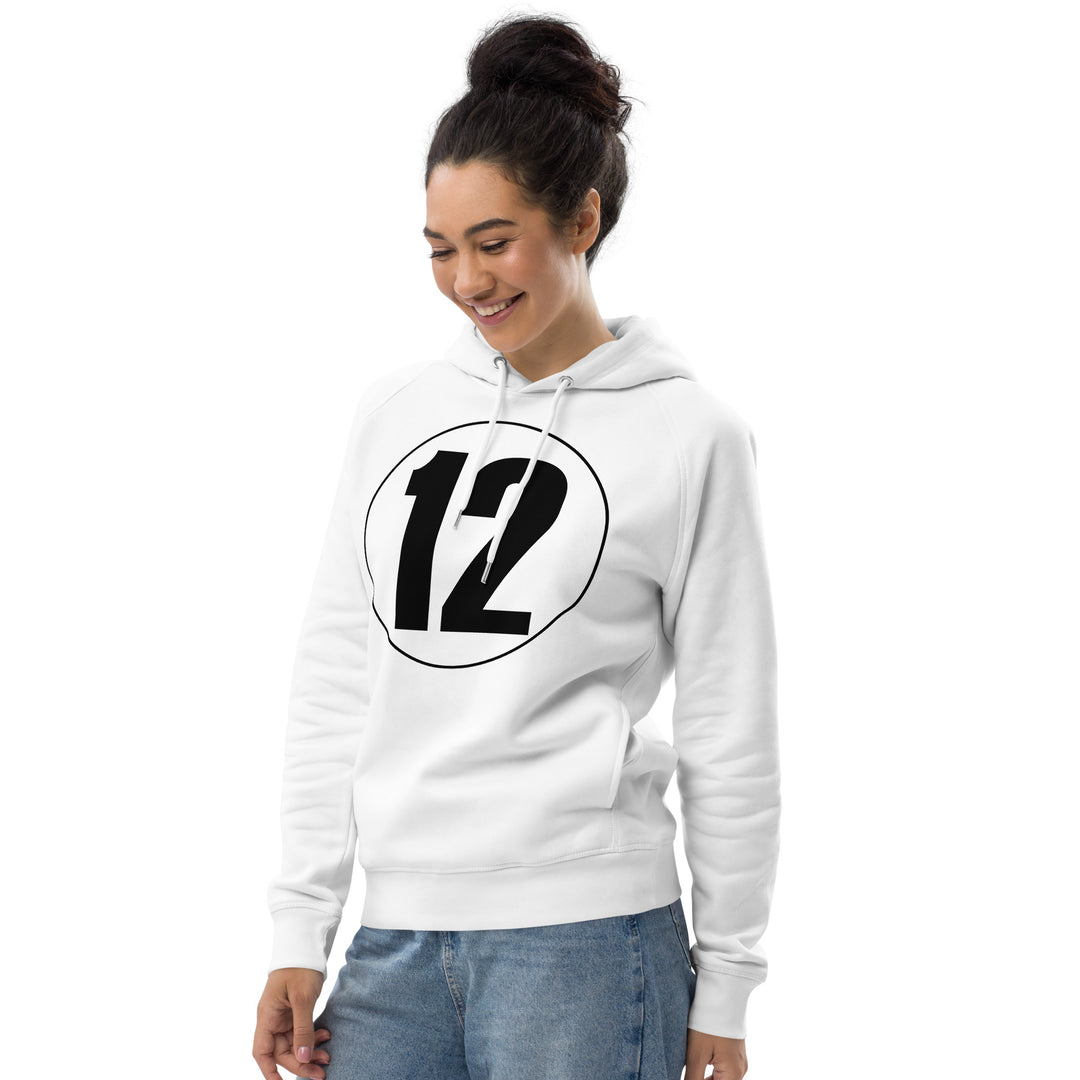 Unisex pullover hoodie: Black on White 12