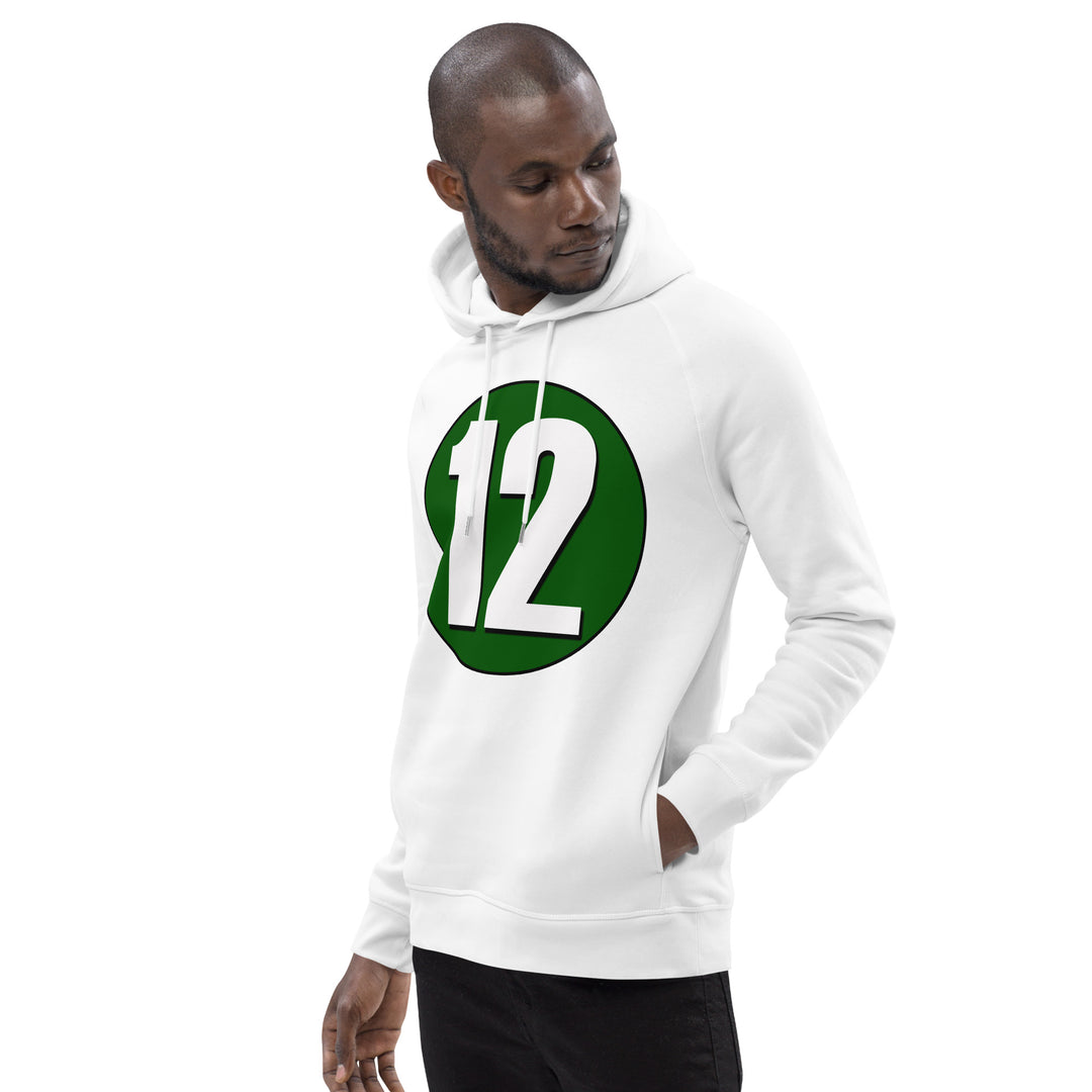 Unisex pullover hoodie: White on Hunter Green 12