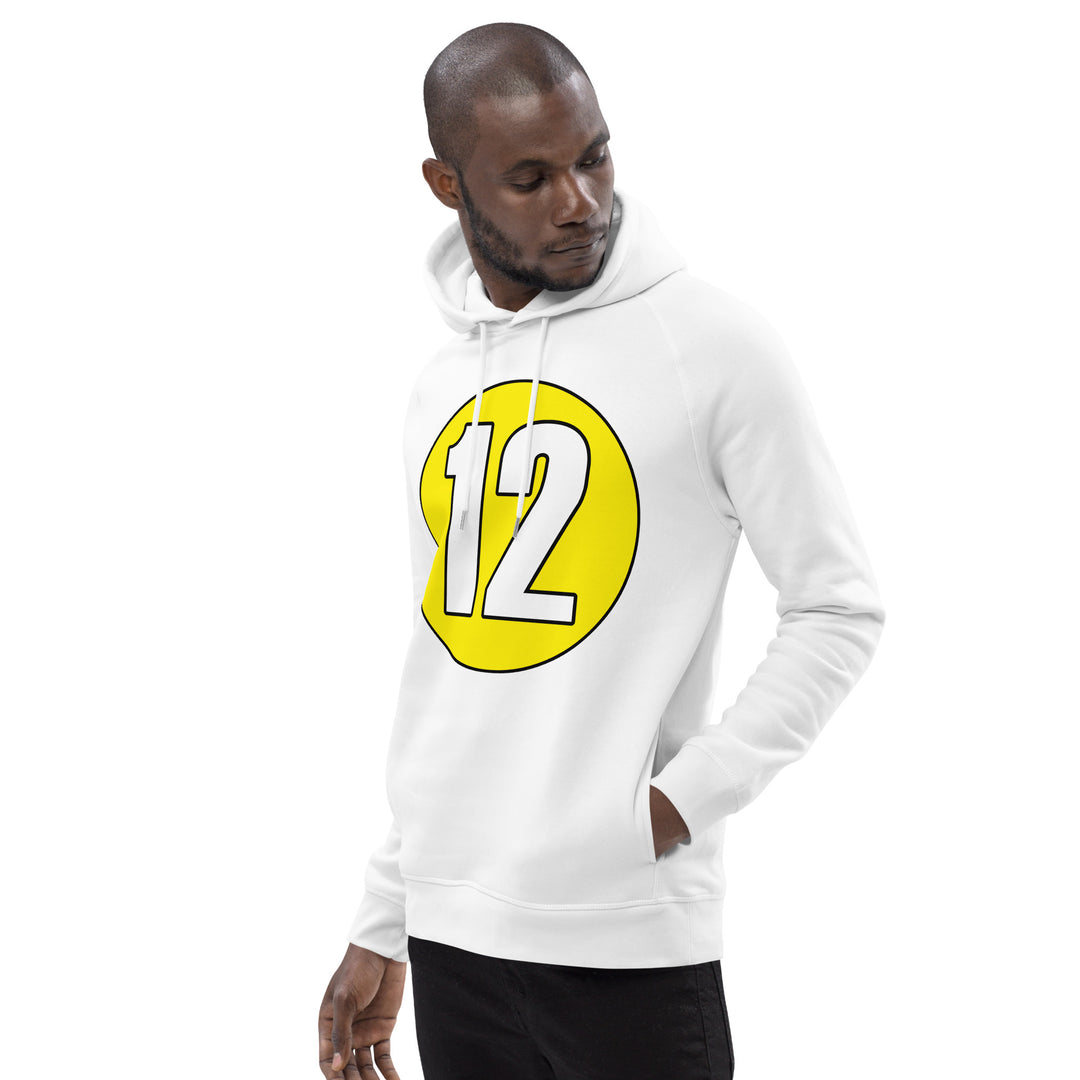 Unisex pullover hoodie: White on Yellow 12