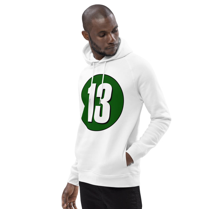 Unisex pullover hoodie: White on Hunter Green 13