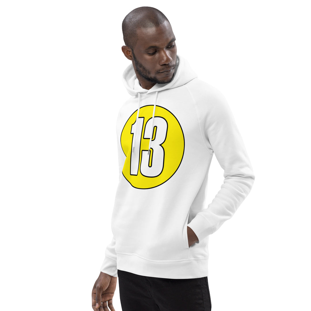 Unisex pullover hoodie: White on Yellow 13