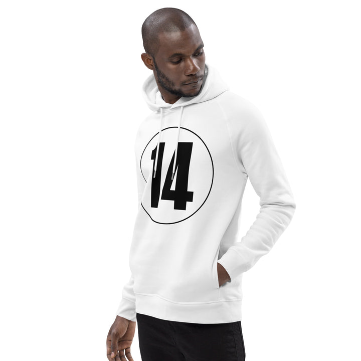 Unisex pullover hoodie: Black on White 14