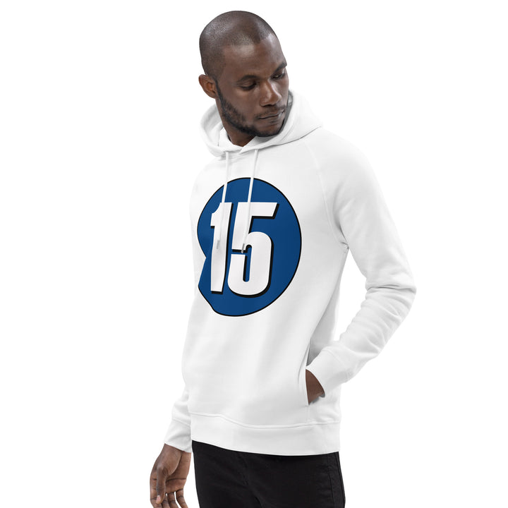 Unisex pullover hoodie: White on Navy Blue 15