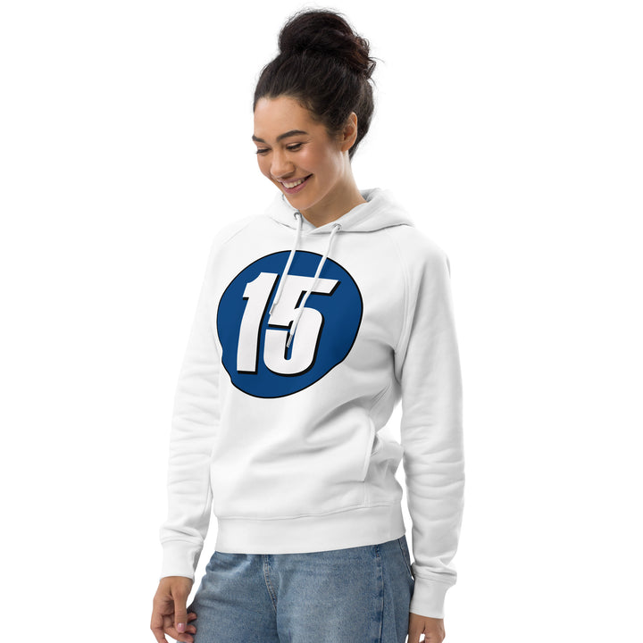 Unisex pullover hoodie: White on Navy Blue 15