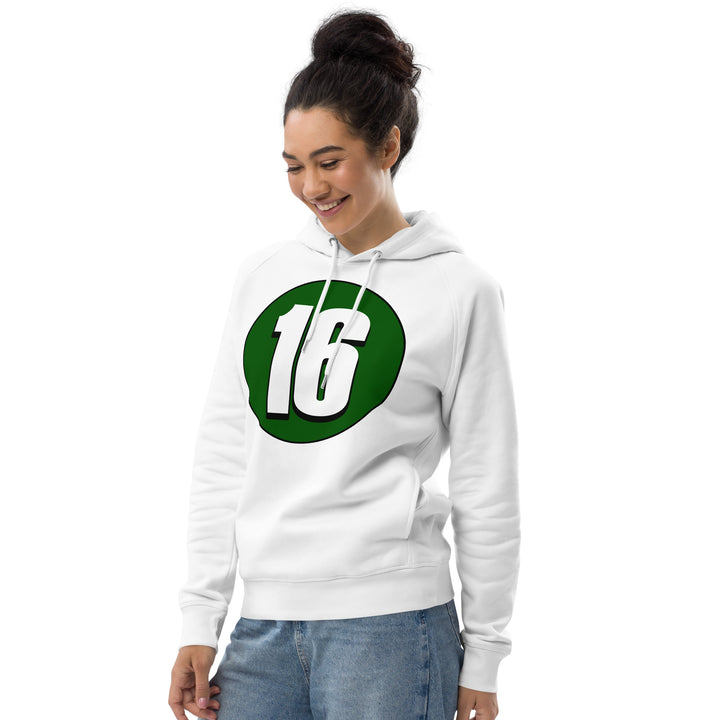 Unisex pullover hoodie: White on Hunter Green 16