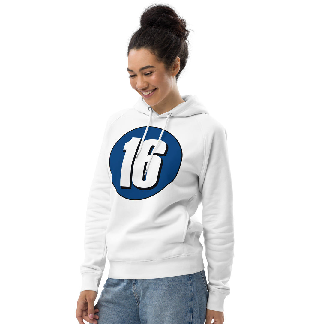 Unisex pullover hoodie: White on Navy Blue 16