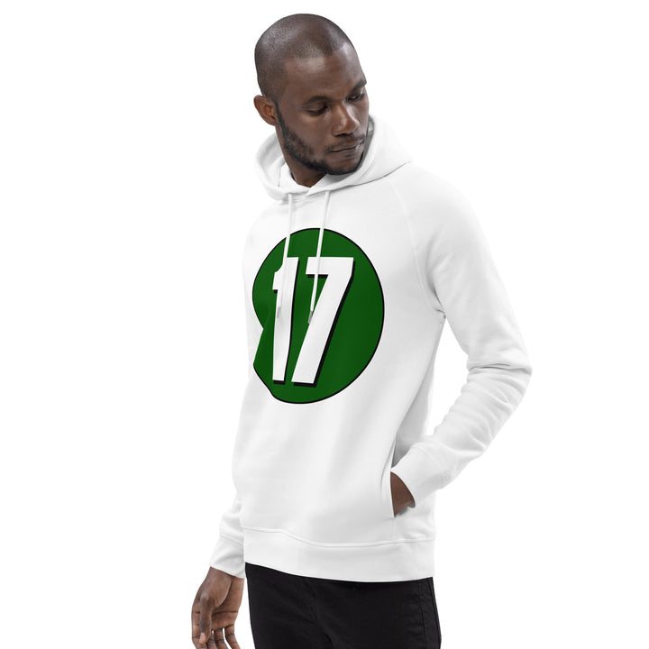 Unisex pullover hoodie: White on Hunter Green 17